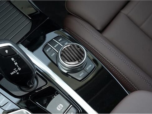 متوافق مع غطاء لوحة أزرار التحكم المركزي من ألياف الكربون لمقبض الوسائط المتعددة لسيارة BMW X1 X2 X3 X4 X5 X6 G01 G08 2018 2019 2020 2021 (قطعة واحدة سوداء 46 مم) in Kuwait