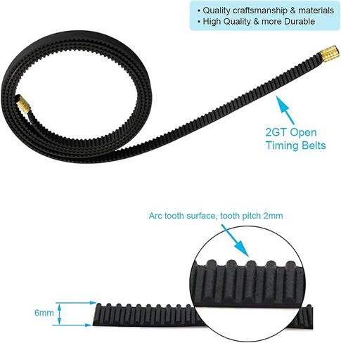 حزام توقيت 2GT-6mm - ملحقات الطابعة ثلاثية الأبعاد X Axis + Y Axis استبدال مجموعة حزام متزامن لـ Creality Ender 3 V2 in Kuwait