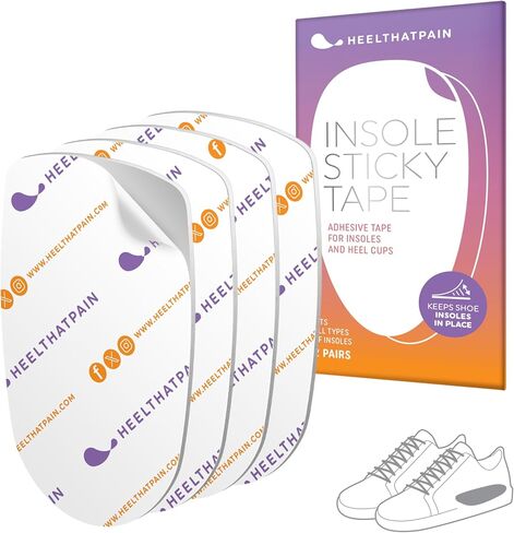 Heel That Pain Insole Sticky Tape (2 Pairs) Double Sided Tape for Heel Cups Shoe Insoles – Keeps Inserts in Place – One Size Fits Almost All in Saudi Arabia
