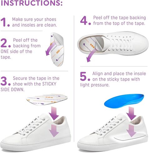 Heel That Pain Insole Sticky Tape (2 Pairs) Double Sided Tape for Heel Cups Shoe Insoles – Keeps Inserts in Place – One Size Fits Almost All in Saudi Arabia