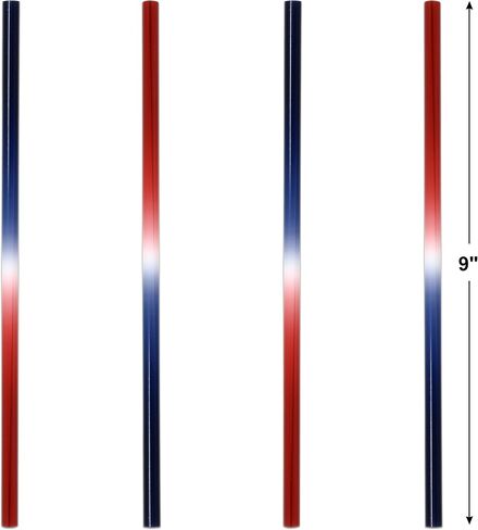 50 Count Plastic Patriotic Straws Disposable Fourth of July Red Blue and White Drinking Straw for Cups Holiday USA Independence Day Memorial Day July 4 & Picnic Dinnerware Party Supplies in Saudi Arabia