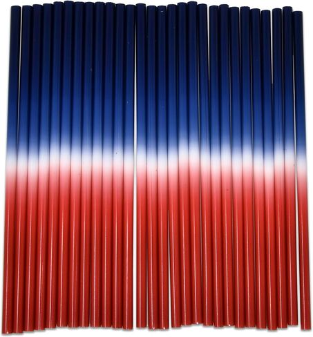 50 Count Plastic Patriotic Straws Disposable Fourth of July Red Blue and White Drinking Straw for Cups Holiday USA Independence Day Memorial Day July 4 & Picnic Dinnerware Party Supplies in Saudi Arabia