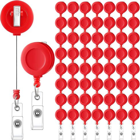 Qilery 60 Pcs Retractable Badge Holders, Badge Reel Clips with Swivel Alligator, ID Name Card Holders for Office Workers Students Teachers(Black Color) in Saudi Arabia