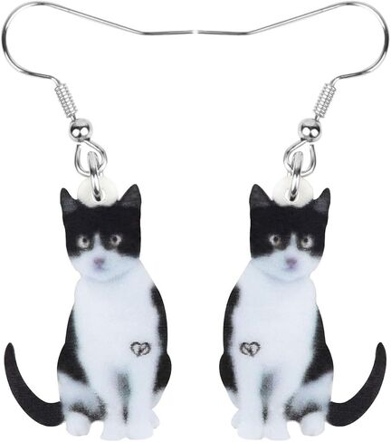Acrylic Funky Black Cat Earrings Dangle Cat Lover Gifts for Women Girls Funny Animal Pet Jewelry in Saudi Arabia