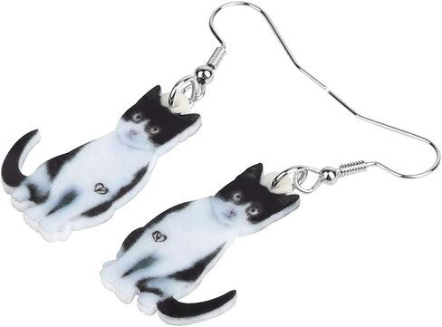 Acrylic Funky Black Cat Earrings Dangle Cat Lover Gifts for Women Girls Funny Animal Pet Jewelry in Saudi Arabia