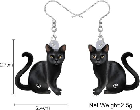 Acrylic Funky Black Cat Earrings Dangle Cat Lover Gifts for Women Girls Funny Animal Pet Jewelry in Kuwait