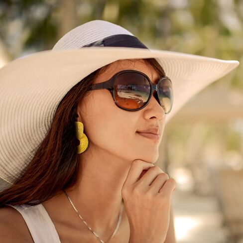 أقراط الرافية للنساء - 2.5 بوصة × 1.8 بوصة أقراط متعددة من الروطان أقراط بوهو أقراط الشاطئ أقراط هندسية من القش أقراط صيفية للفتيات أقراط متدلية in Kuwait