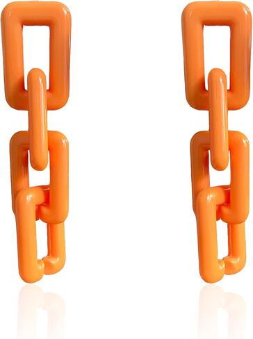 Minimalist paperclip Chain Dangle Earrings Acrylic Geometry Square Resin Tassel Drop Dangle Earrings Bohemia Fashion link chain Earrings Statement Jewelry for Women Girls in Saudi Arabia