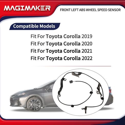 مستشعر سرعة العجلات الأمامية اليسرى ABS متوافق مع Toyota Corolla 2019 2020 2021 2022 استبدال 89543-12110 89543-02160 8954312110 8954302160 in Saudi Arabia