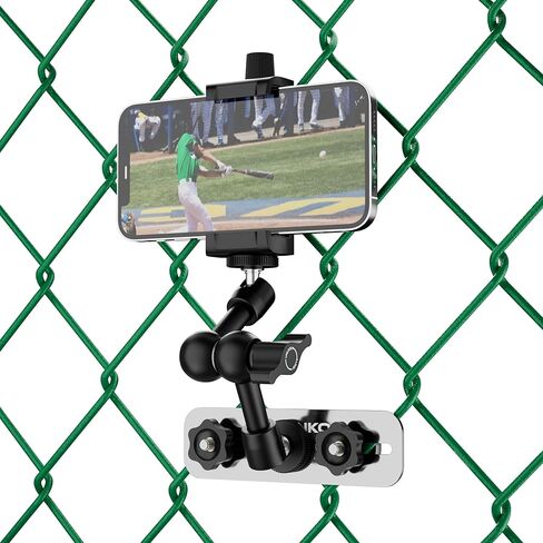 حامل سياج لجهاز Mevo Start والهواتف وGoPro وكاميرات الحركة الأخرى، حامل سياج هاتف قابل للتعديل متعدد النقاط لألعاب البيسبول والكرة اللينة وألعاب التنس (M2) in Kuwait