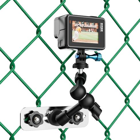 حامل سياج لجهاز Mevo Start والهواتف وGoPro وكاميرات الحركة الأخرى، حامل سياج هاتف قابل للتعديل متعدد النقاط لألعاب البيسبول والكرة اللينة وألعاب التنس (M2) in Kuwait