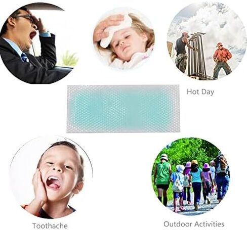 40 Sheets Fever Cooling Gel Patches, Cooling Forehead Strips Cooling Gel Sheet for Baby Kids Children Adult Relieve Headache, Toothache Pain, Drowsiness, Fatigue, Refreshing, Sunstroke in Saudi Arabia