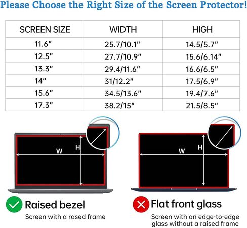 【عبوة من قطعتين】 واقي شاشة مضاد للضوء الأزرق مقاس 13.3 بوصة متوافق مع HP/Dell/Acer/Asus/Samsung/Lenovo/Sony/MSI/Toshiba/LG/Razer Blade، واقي شاشة قابل للإزالة بنسبة 16:9 لجهاز كمبيوتر محمول مقاس 13.3 بوصة in Kuwait