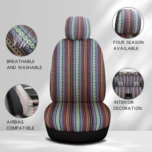 Car Seat Covers Low Back Baja Blanket Universal Size Fit for 5 Seats Mystical Boho 9pcs in Saudi Arabia