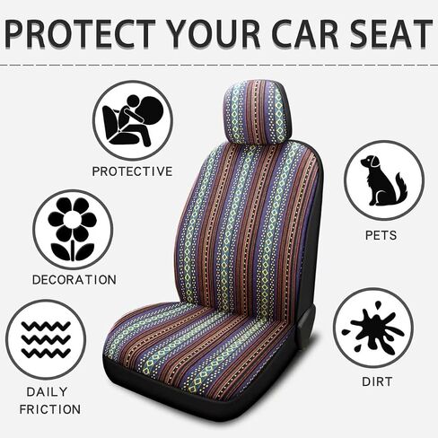 Car Seat Covers Low Back Baja Blanket Universal Size Fit for 5 Seats Mystical Boho 9pcs in Saudi Arabia