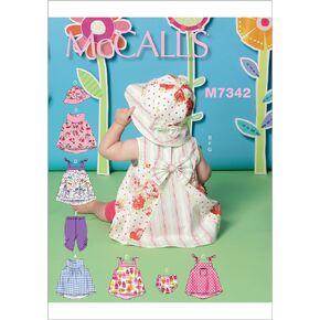 McCall's Patterns M7342 Infants' Back-Bow Dresses, Panties, Leggings and Bucket Hat