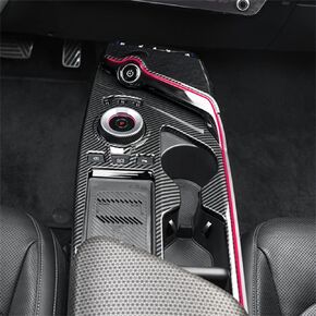 Carbon Fiber Pattern Car Gear Shift Panel Cover Interior Trim Compatible with Kia EV6 Accessories