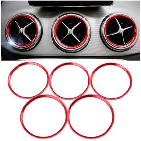 5pc Sports Aluminum Air Conditioner Air Vent/Outlet Ring Decoration Cover Fit for Mercedes Benz CLA C117 CLA180 CLA200 CLA250 X156 GLA GLA200 GLA220