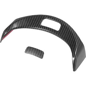 X AUTOHAUX Carbon Fiber Pattern Interior Center Console Armrest Button Switch Cover Trim for Mercedes Benz C Class W205 GLC Class X253 2015-2020