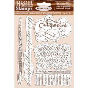 Stamperia HD Natural Rubber Stamp cm 14x18 Calligraphy