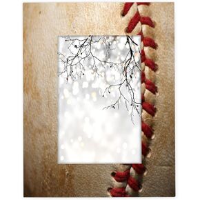 AUUXVA Picture Frames 4x6 for Wall Decor Vintage Sport Ball Baseball Hanging Picture Frame with Stand Large Wood Photo Poster Frames Collage for Tabletop, Acrylic Face