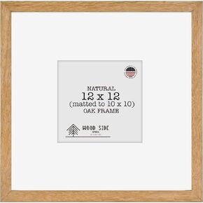 Oak Wood Picture Frames 9x12 - Set of 2 - Natural Solid Wood Photo Frame Real Glass Wall Mount Tabletop