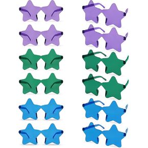 Womens Heart-Star or Cat-Eye Shape Rimless Sunglasses for Party Favors, Mixed Color,Multi Pack