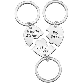Sisters Gifts From Sister Gifts For Sister Big Sister Gifts Little Sister Gifts Three Sisters 3 Sisters Gifts Matching Keychains Best Sister Gifts Heart Keychain Gift For Sisters From Sister