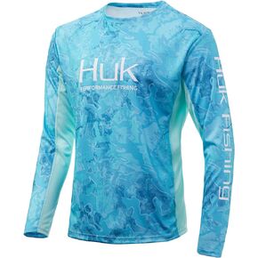 Huk Men's Standard Icon X Camo Long Sleeve Performance Fishing Shirt, Boca Grande, X-Large