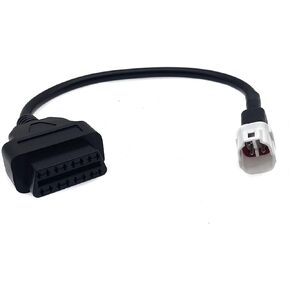 Obd2 Diagnostic Cable, 4 Pin to Obd2 Diagnostic Adapter Connector Motorcycle Scanner Diagnostic Cable Compatible with Ya-ma-ha