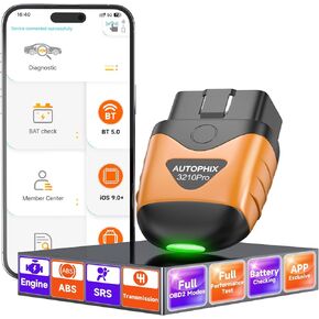 AUTOPHIX Bluetooth Car Code Reader, 4 Systems Diagnostic Tool ABS SRS Transmission Engine Check OBD2 Scanner Clear Codes Wireless Auto Scan Tools Fix All Cars Vehicles Support iPhone Android 3210Pro