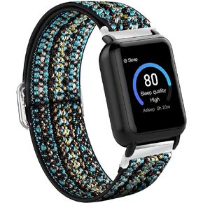 Compatible for 3Plus Vibe Plus Band, Stretch Elastics Nylon Adjustable Replacement Strap Accessories Compatible for 3Plus Vibe Plus/Vibe + Smartwatch