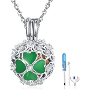 TANGPOET Ashes Necklace 925 Sterling Silver Urn Necklace for Women, Cremation Jewelry for Ashes Pendant, Gifts for Women Girls, with Funnel Filler Kit