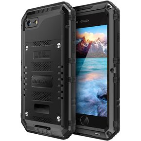 Beasyjoy for iPhone 15 Pro Max Case Waterproof, Metal Heavy Duty Full Body Protective Case with Built-in Screen Protector, Military Grade Shockproof Defender Case for iPhone 15 Pro Max 6.7", Black