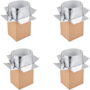 7x6x10 INCH TUKYLIL 4 Pack Insulated Shipping Boxes with Aluminum Foil Liner,Thermo Chill Double Insulated Carton for Frozen Food,Insulated Cooler Box for Shipping