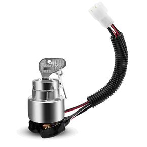 Ignition Lock Cylinder Switch with Keys Fit for Kubota Tractor L2501 L2600 L2800 L3000 L3200 L3400 L3700 L3800 L4300 L4400 MX4700 MX5000 MX5100, Ignition Key Switch Replace TC020-31820 TC020-31822