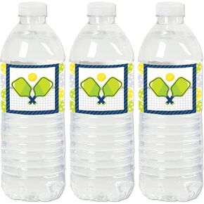 Big Dot of Happiness Let’s Rally - Pickleball - Birthday or Retirement Party Water Bottle Sticker Labels - Set of 20