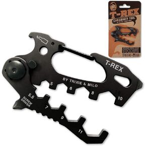Trixie & Milo T-Rex Carabiner Multitool - Keychain Bottle Opener for Men, Travel Gifts, Keychain Screwdriver, Pocket Screwdriver, Unique Gifts for Men, Cool Gadgets for Men