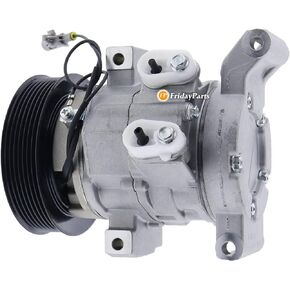 FridayParts A/C Compressor 88320-0K100 88320-0K380 447280-0580 Compatible for 2004-2010 Toyota Vigo Innova Hilux Replacement