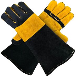 Grill Armor Welding Gloves – 16inch 932℉ - Leather Forge/Mig/Stick – Heat/Fire Resistant Gloves, Mitts/Pot Holders For Oven, Grill, BBQ, Furnace, Stove, Fireplace, Tig Welder, Animal Handling Glove