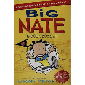 Big Nate 8-Book Box Set by Lincoln Peirce Novels Comics + Double-Sided Bookmark
