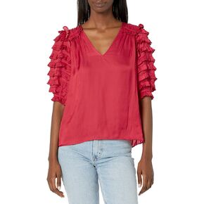 Ramy Brook Women's Waverly Ruffle Short Sleeve Top