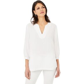 Foxcroft Women's Evie 3/4 Sleeve Gauze Blouse
