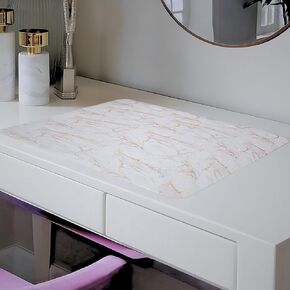 Makeup Mat for Vanity, 40cm x 30cm Marble Gold Silicone Mat, Vanity/Desk Protection, Decorative Makeup Mat, Silicone Blending Mat, Bathroom Vanity Mat, Vanity Makeup Mat, Marble Makeup Mat in Saudi Arabia