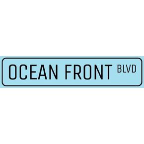Ocean Front BLVD Sign Beach Street Metal Sign Ocean Lover Gift 16"x4"