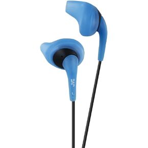 JVC Black and Red Nozzel Secure Comfort Fit Sweat Proof Gumy Sport Earbuds with long colored cord HA-EN10B