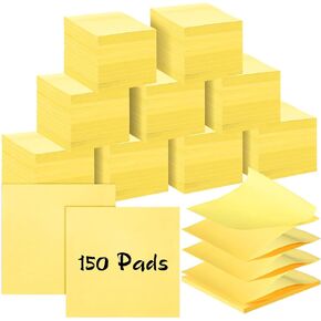 Sticky Notes Bulk, 150 Pads Sticky Notes, Teacher Sticky Notes 3 x 3 Inch, 45 Sheets/Pad Ideal Sticking Power Sticky Note Pads for Wedding Office School(Lake Blue)