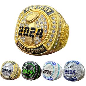 2024 Premium Silver Tone Fantasy Football Championship Trophy Ring Award Medal for Fantasy Football League Champion