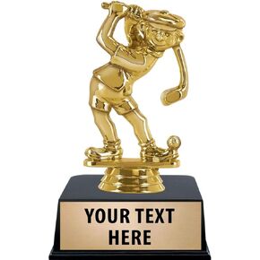 Crown Awards Golf Trophies with Custom Engraving, 6" Personalized Male Funny Golf Trophy On Black Base Prime