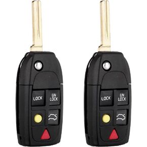 OCPTY 1X Uncut Keyless Entry Remote Key Fob Shell Replacement for Volvo S60 S80 V70 XC70 XC90 S80 S60 V70 XC70 XC90 LQNP2T-APU